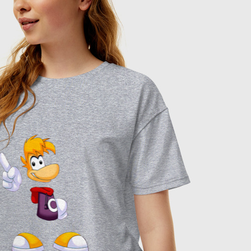 Женская футболка хлопок Oversize с принтом Rayman legends gamer, фото на моделе #1