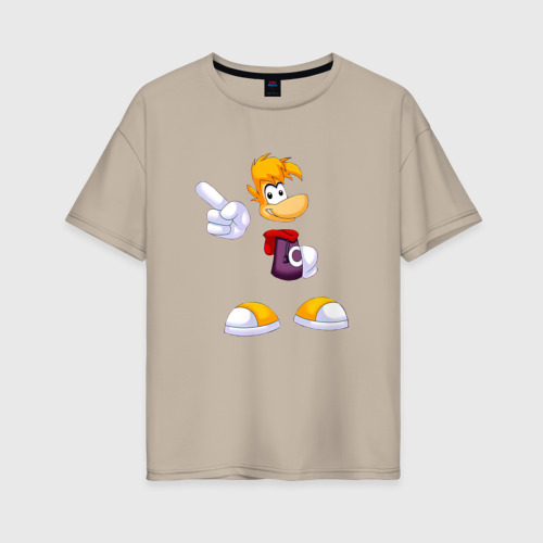 Женская футболка хлопок Oversize Rayman legends gamer, цвет миндальный