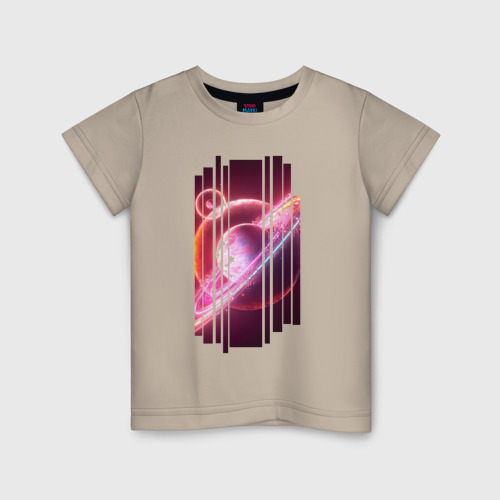 Детская футболка хлопок с принтом Моя Вселенная Космическое настроение, вид спереди #2