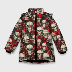 Зимняя куртка для девочек 3D Кровавые Черепа Skulls