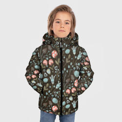 Зимняя куртка для мальчиков 3D Цветы и ягоды паттерн - фото 2