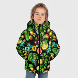 Зимняя куртка для мальчиков 3D Сочные фрукты   персик груша слива ананас - фото 2