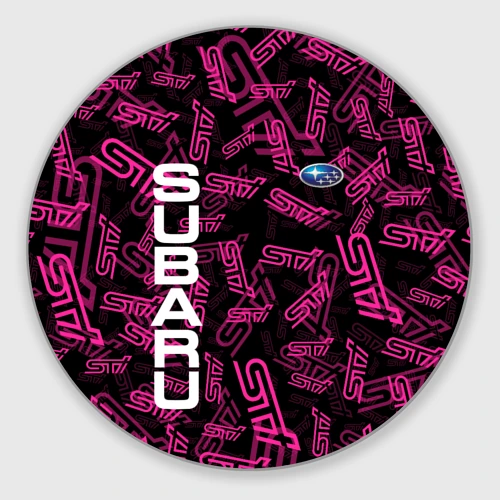 Круглый коврик для мышки Subaru STI pattern