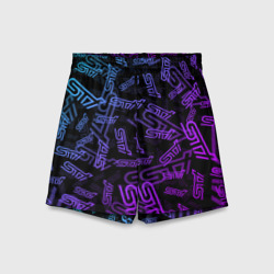 Детские спортивные шорты 3D STI neon pattern