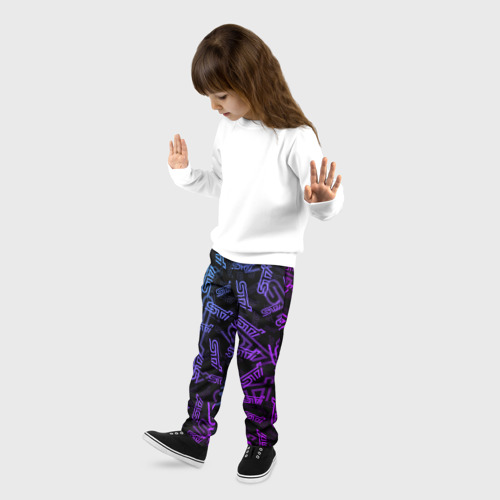 Детские брюки 3D STI neon pattern, цвет 3D печать - фото 3