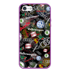 Чехол для iPhone 5/5S матовый Volkswagen Group audi VW seat Porsche |Skoda