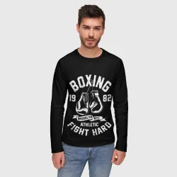 Мужской лонгслив 3D Бокс, боксерские перчатки boxing - фото 2