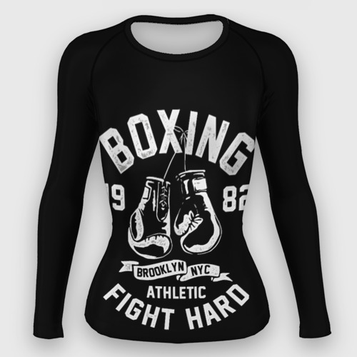 Женский рашгард 3D Бокс, боксерские перчатки boxing