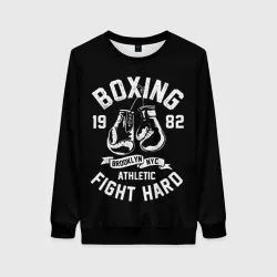 Женский свитшот 3D Бокс, боксерские перчатки boxing