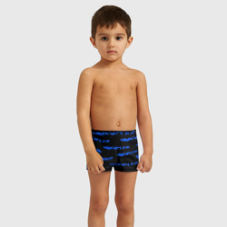 Детские купальные плавки 3D Полосатый синий с черным как водяной тигр - фото 2