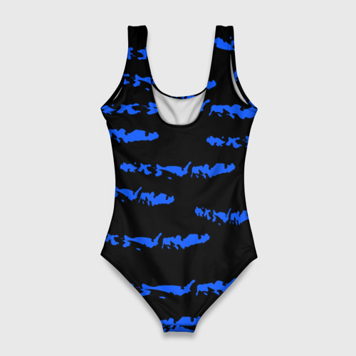 Женский купальник 3D Полосатый синий с черным как водяной тигр, цвет 3D печать - фото 2