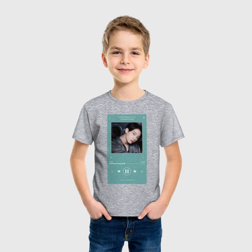 Детская футболка хлопок Чонгук. Мой любимый Айдол, цвет меланж - фото 3
