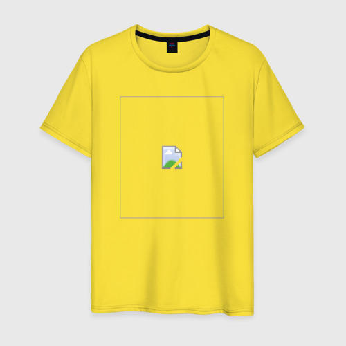 Мужская футболка хлопок Ошибка изображения, цвет желтый