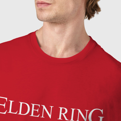 Мужская футболка хлопок Elden Ring logotype, цвет красный - фото 6