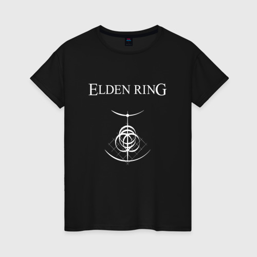 Женская футболка хлопок Elden Ring logotype, цвет черный