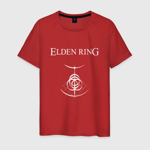 Мужская футболка хлопок Elden Ring logotype, цвет красный