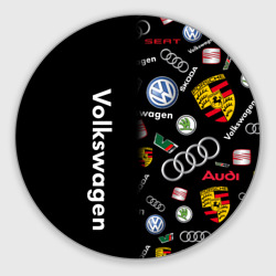 Круглый коврик для мышки Volkswagen Group Half Pattern