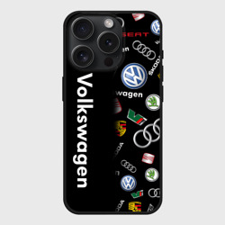 Чехол силиконовый для Apple iPhone 15 Pro матовый Volkswagen Group Half Pattern