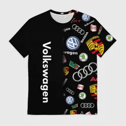 Мужская футболка 3D Volkswagen Group Half Pattern