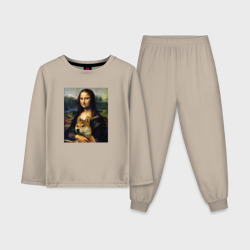 Детская пижама с лонгсливом хлопок Shiba Inu Mona Lisa