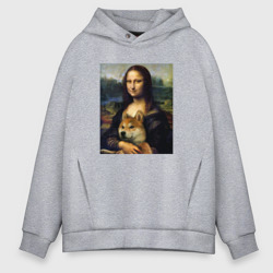 Мужское худи Oversize хлопок Shiba Inu Mona Lisa