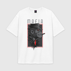 Женская футболка Oversize хлопок texturе Обезьяна мафиози