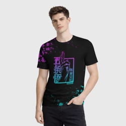 Мужская футболка 3D Сукуна магическая битва неон Sukuna neon - фото 2