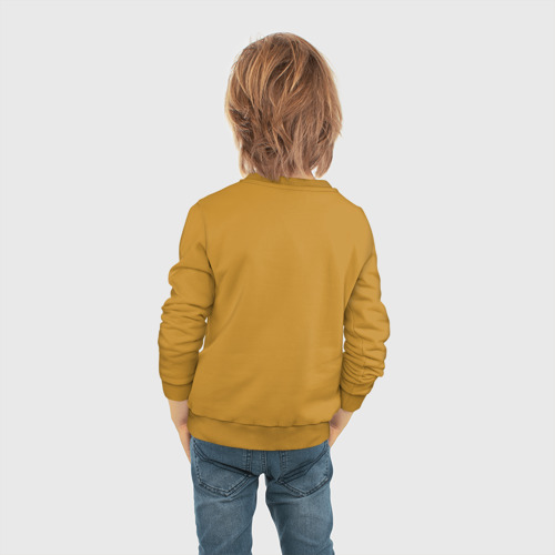 Детский свитшот хлопок Попкорн скейтбордист, цвет горчичный - фото 6