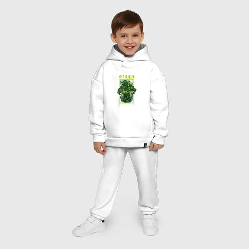 Детский костюм хлопок Oversize Зелёный монстр, цвет белый - фото 9