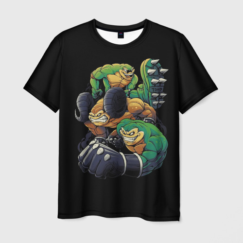 Мужская футболка с принтом Банда боевых жаб, вид спереди №1
