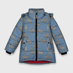 Зимняя куртка для девочек 3D Графические гуси паттерн