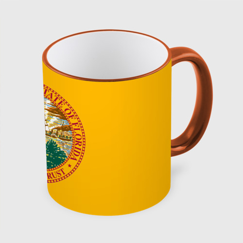 Кружка с полной запечаткой Флорида США 3D, цвет Кант оранжевый - фото 3
