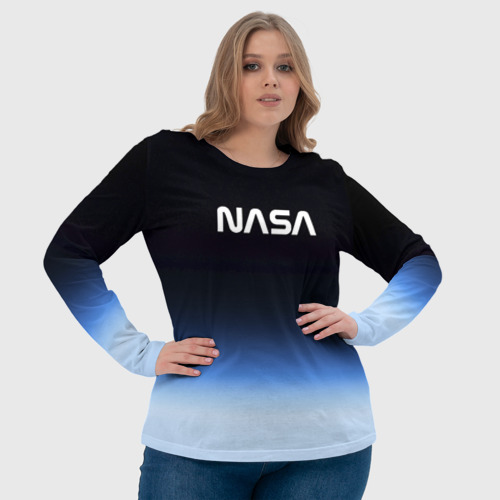 Женский лонгслив 3D с принтом NASA с МКС, фото #4