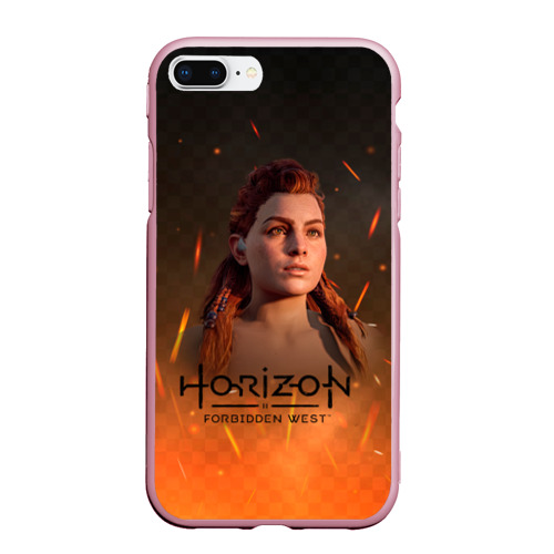 Чехол для iPhone 7Plus/8 Plus матовый Horizon forbidden west  fire, цвет розовый