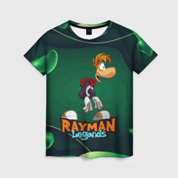 Женская футболка 3D Rayman legends green