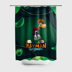 Штора 3D для ванной Rayman legends green