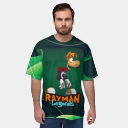 Мужская футболка oversize 3D Rayman legends green - фото 2