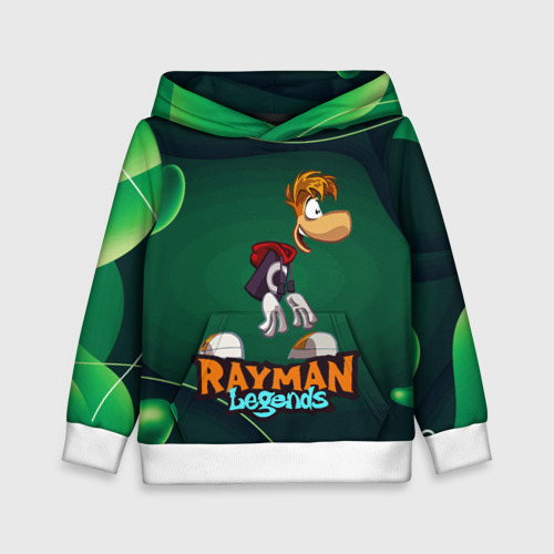 Детская толстовка 3D Rayman legends green, цвет белый