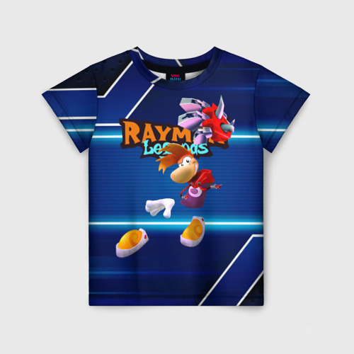 Детская футболка с принтом Rayman Legends Blue, вид спереди №1