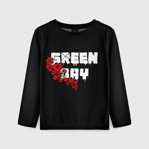 Детский лонгслив 3D Green day Цветы, цвет 3D печать