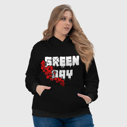 Женская толстовка 3D Green day Цветы, цвет 3D печать - фото 6