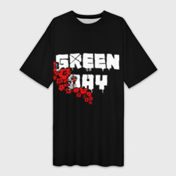 Платье-футболка 3D Green day Цветы