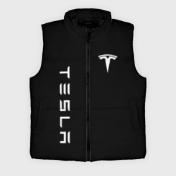 Мужской жилет утепленный 3D Tesla Тесла логотип и надпись