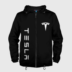 Мужская ветровка 3D Tesla Тесла логотип и надпись