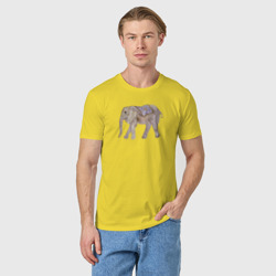 Мужская футболка хлопок Африканский слон в попоне - фото 2