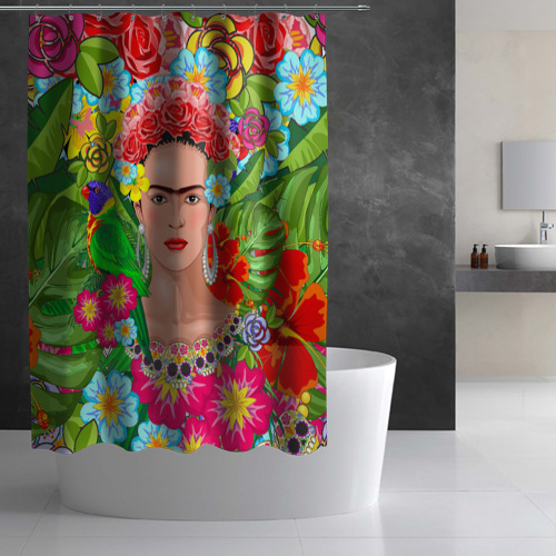 Штора 3D для ванной Фрида Кало Мексика Художник Феминист 3D - фото 2
