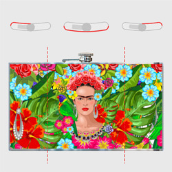 Фляга с принтом Фрида Кало Мексика Художник Феминист 3D для любого человека, вид спереди №5. Цвет основы: металл