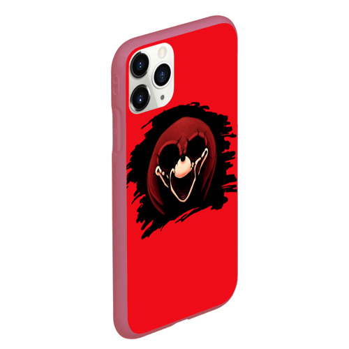 Чехол для iPhone 11 Pro Max матовый Knuckles Sonic.exe, цвет малиновый - фото 3