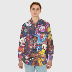 Мужская рубашка oversize 3D Cute FNAF Pattern - фото 2