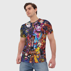 Мужская футболка 3D Cute FNAF Pattern - фото 2
